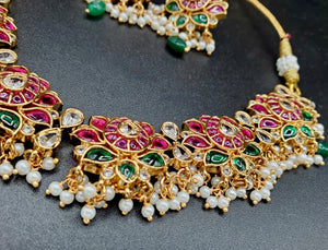 Priya Antique Real Kemp Necklace with Earrings