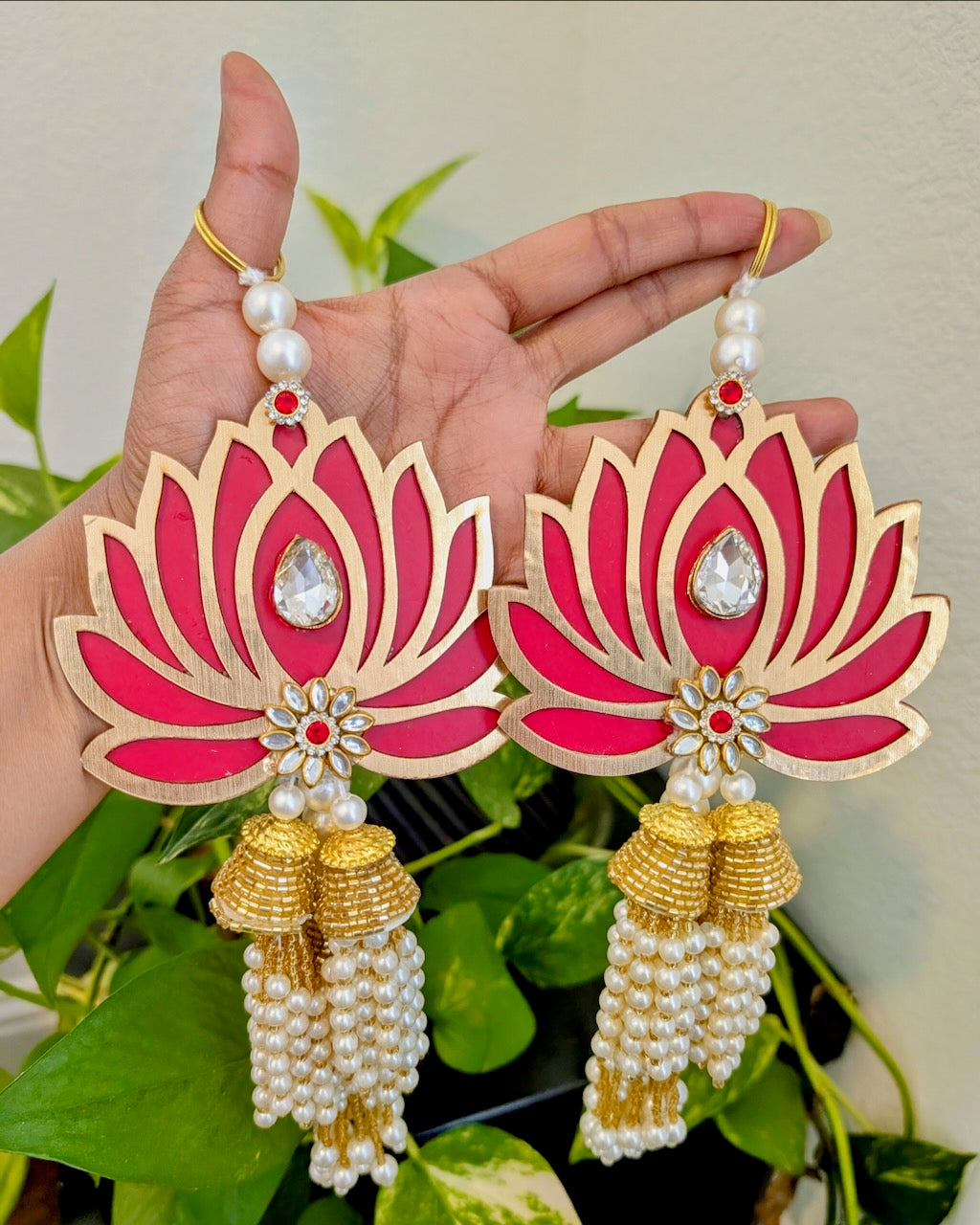 Lotus Pearl Hanging (Pair) | Indian Return Gift