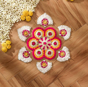 White flower rangoli