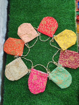 Embroidered Matka Potli Bag | Indian Return Gift Favor