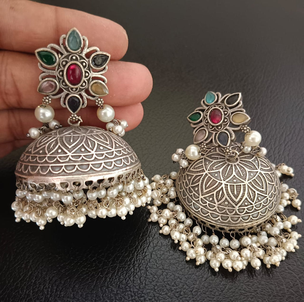 Palak big jhumkas