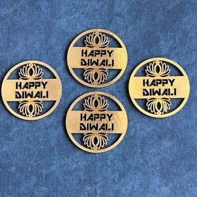 4 inch Happy Diwali MDF Cutout (Pack of 5 is $30)