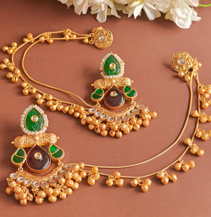 Sidra Kashmiri Chandbalis with Sahara Chain