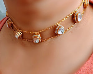 Dainty Moissanite Choker Set with Studs