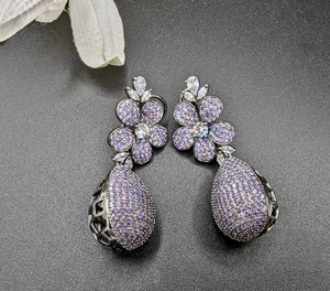 Manasa Purple Drop Earrings