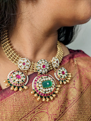 Adhira Designer Antique Necklace Set with Earrings