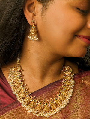 Kavya Antique Necklace Set with Earrings