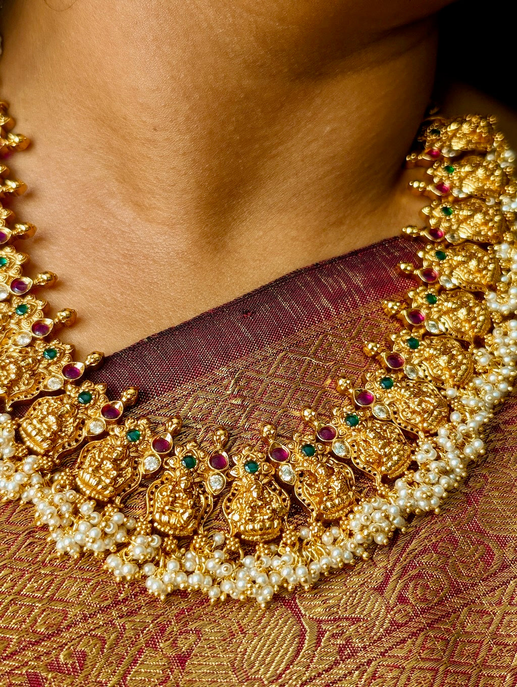 Kavya Antique Necklace Set with Earrings