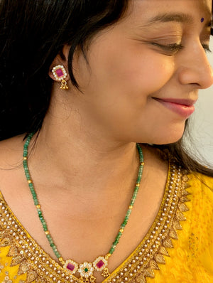 Sahana dainty necklace with earrings