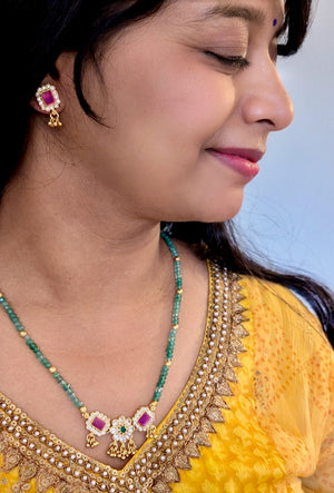 Sahana dainty necklace with earrings