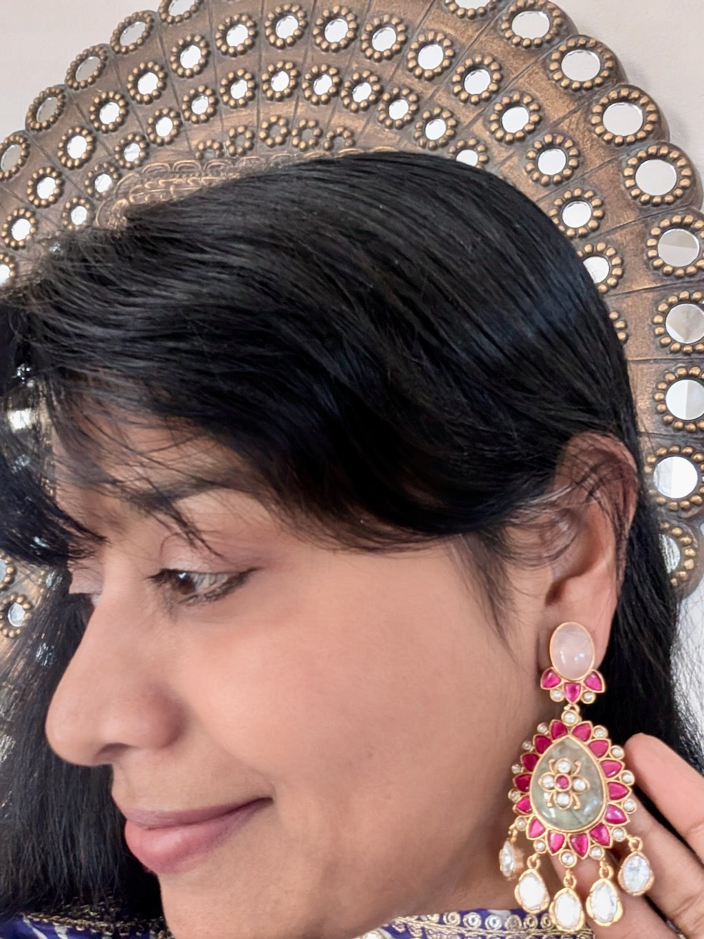 Gulmohar Jadau Kemp Earrings