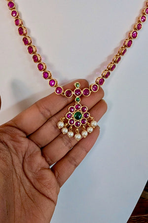 Abogi Antique Kemp Necklace Set with Jimiki/Jhumkis