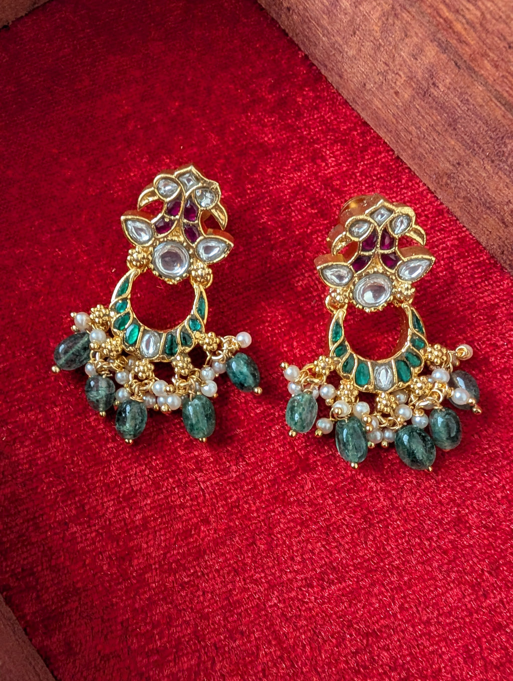 Shilpa Jadau Kundan Chandbali Earrings
