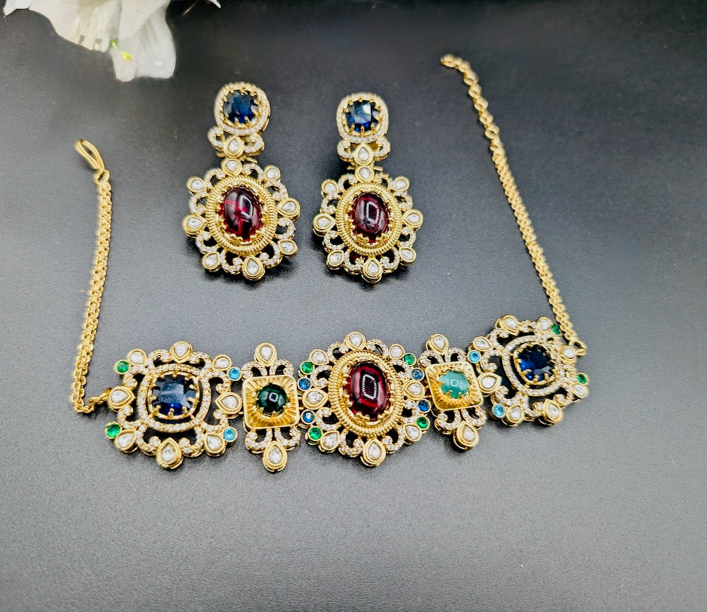 Heera Panna Sabya Inspired Choker with Earrings