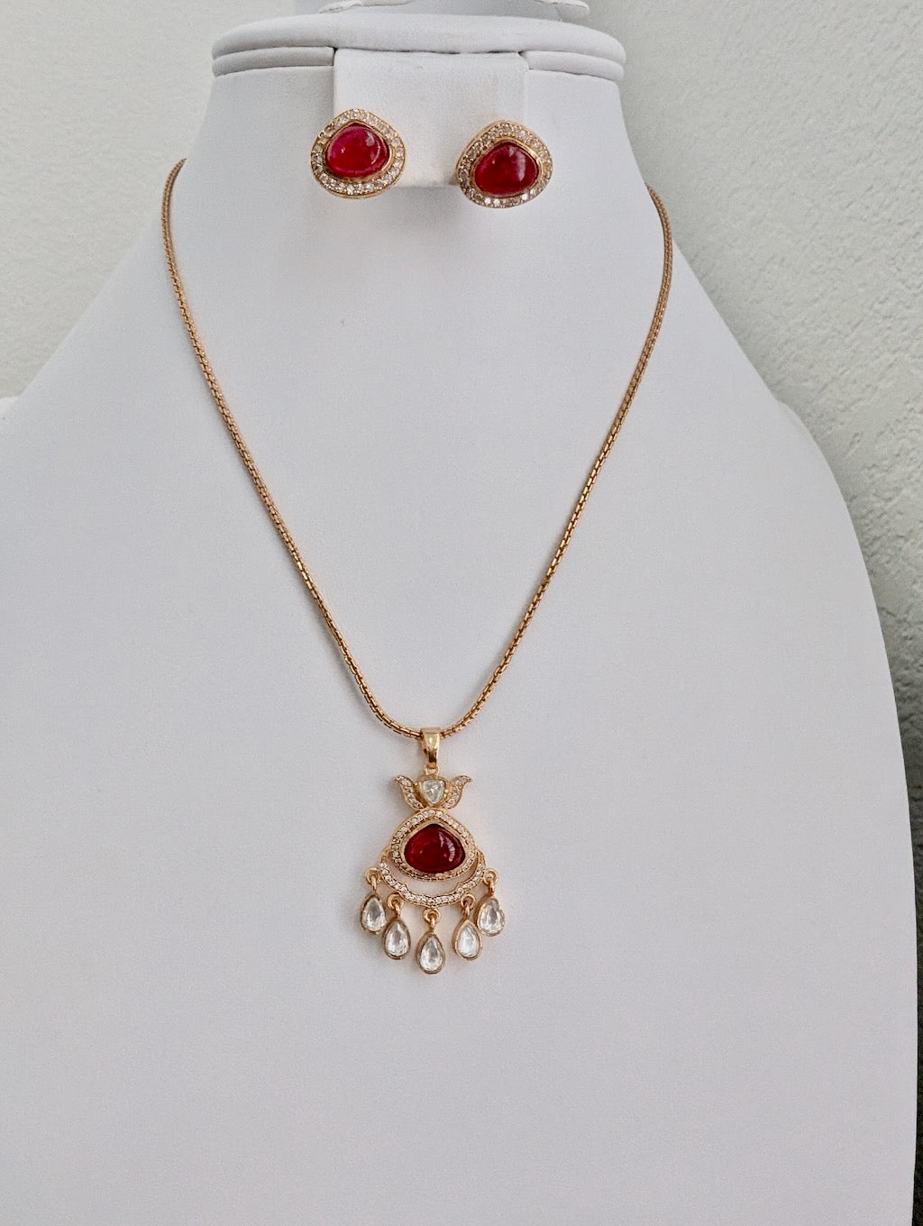 Michelle Moissanite Pendant Set with Studs