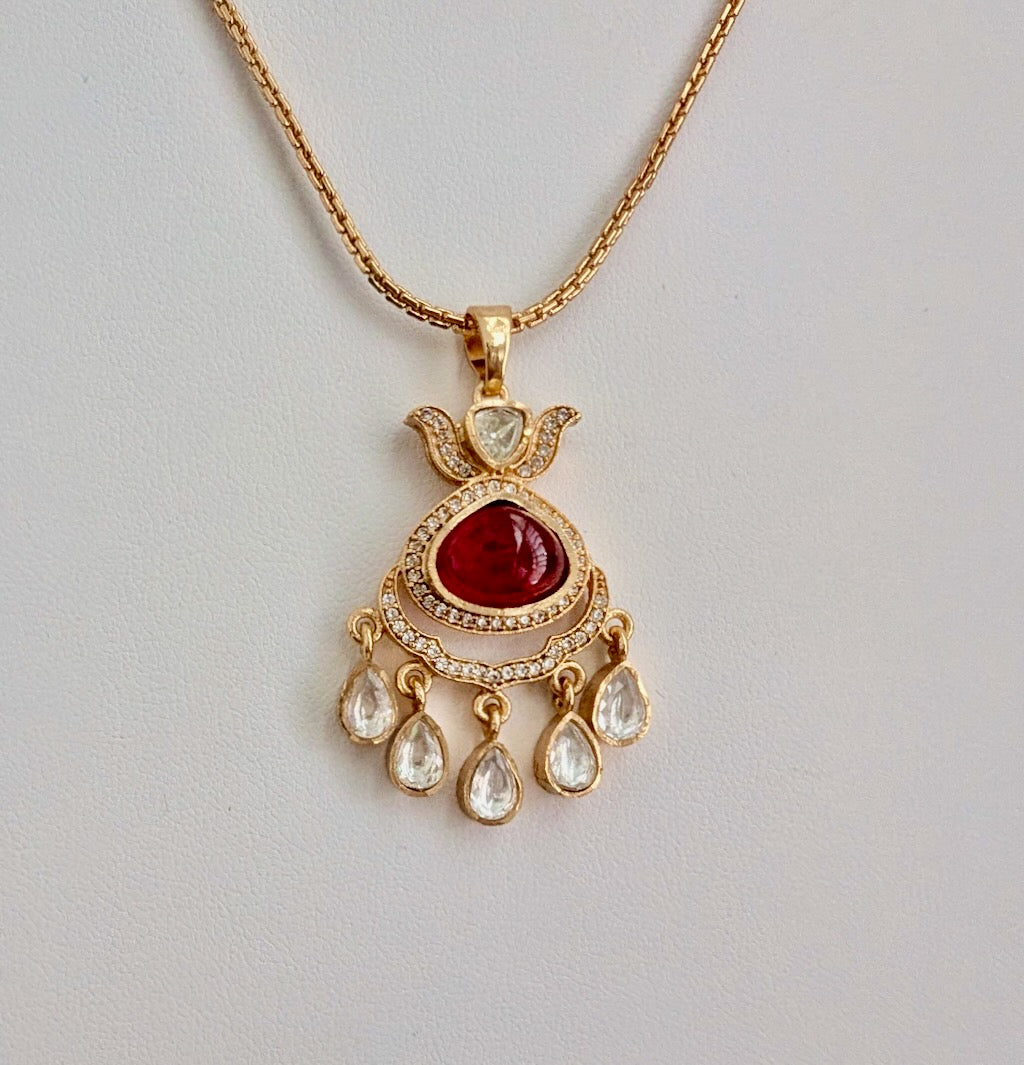 Michelle Moissanite Pendant Set with Studs