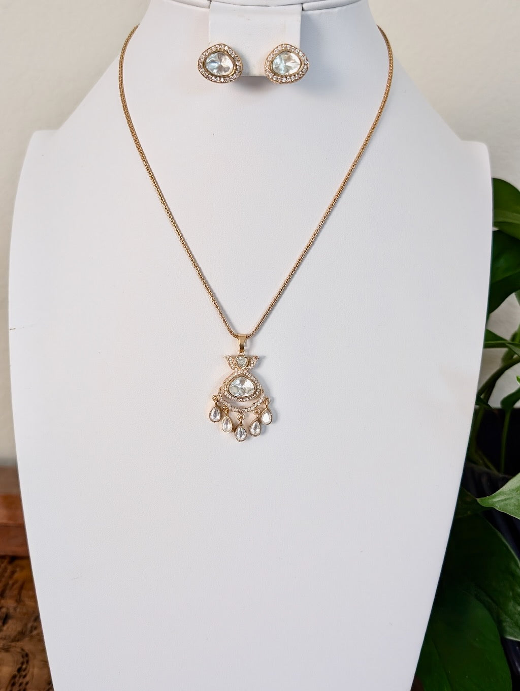 Michelle Moissanite Pendant Set with Studs