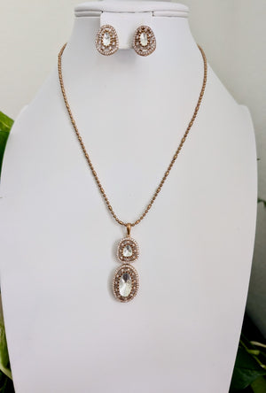 Zarina Moissanite Pendant Set with Studs