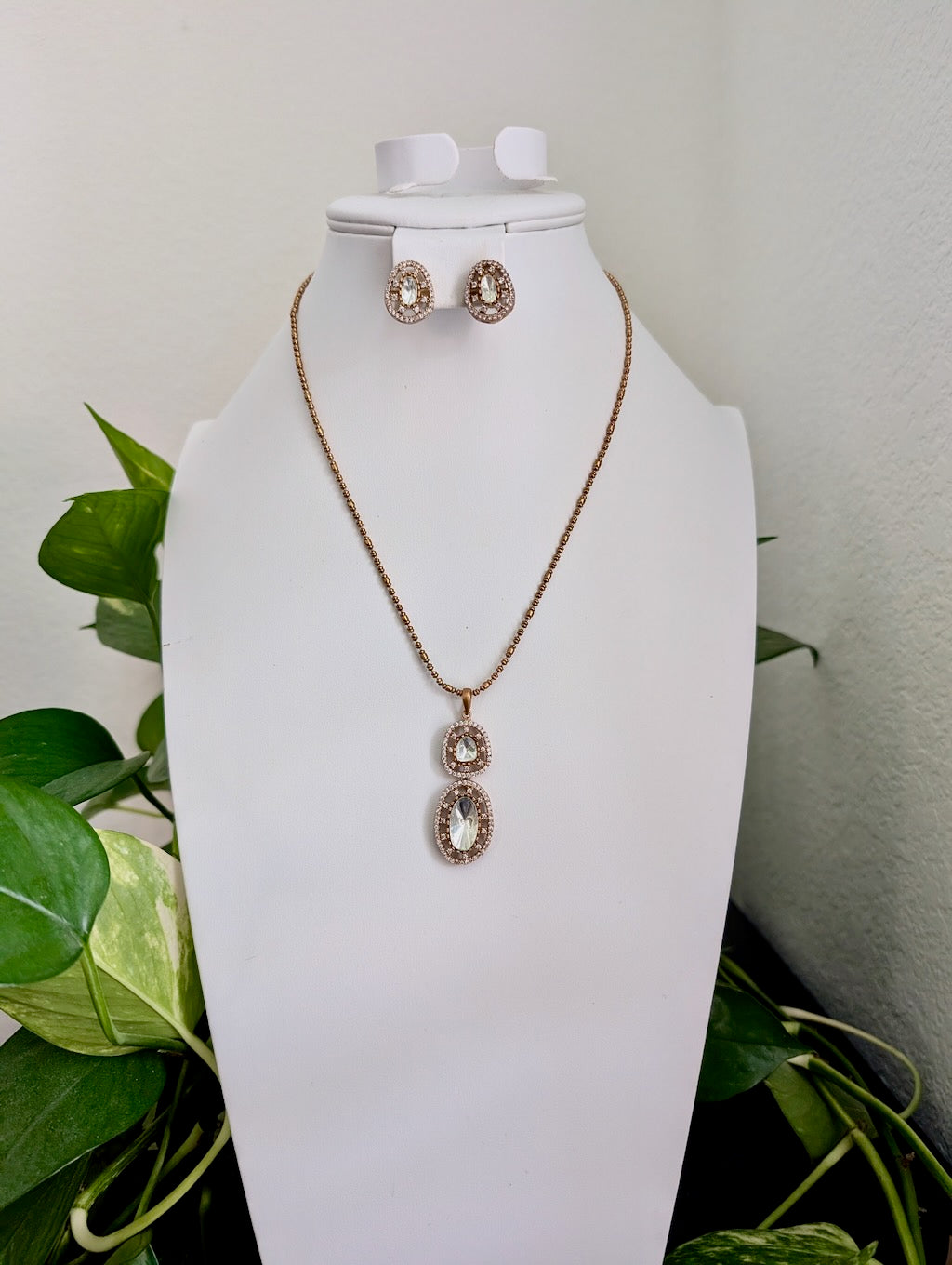 Zarina Moissanite Pendant Set with Studs