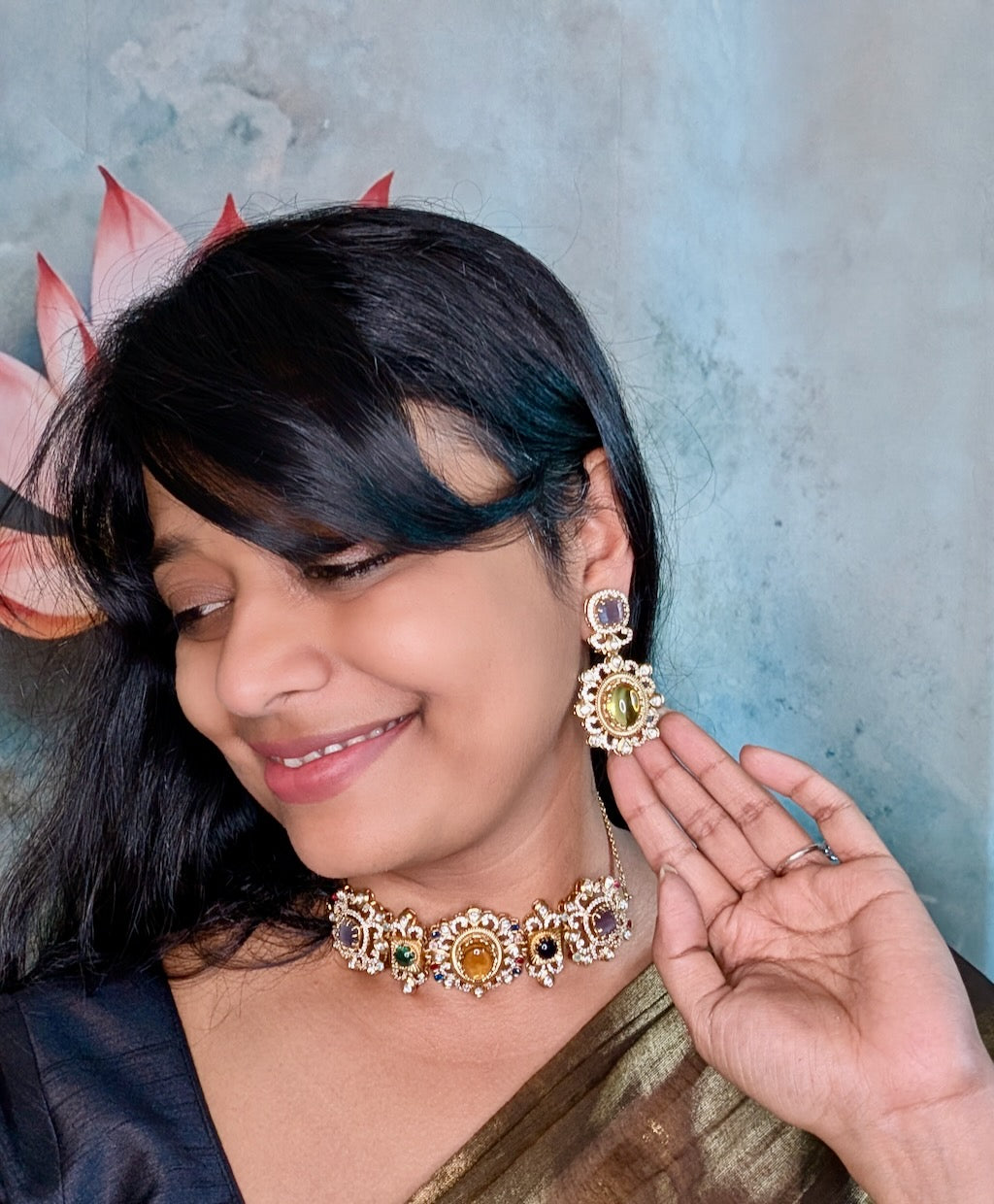 Heera Panna Sabya Inspired Choker with Earrings