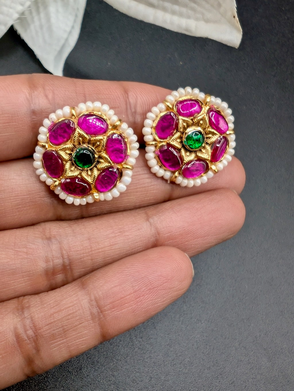 Ranjani Flower Jadau Kundan Necklace Set with Studs