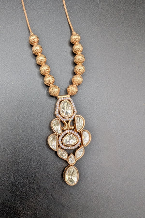 Roopa Premium Moissanite Necklace Set with Earrings
