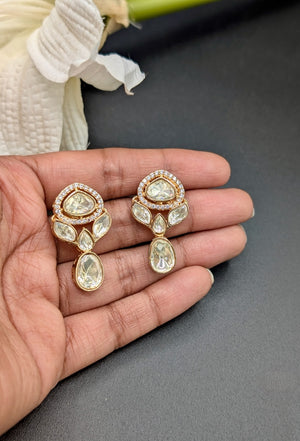 Roopa Premium Moissanite Necklace Set with Earrings