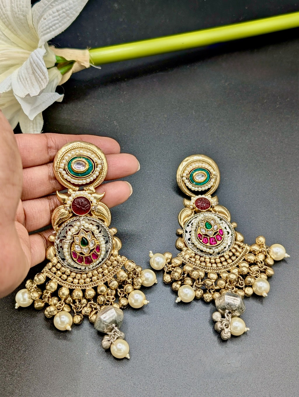 Sneha Fusion Ghungroo Chandbali