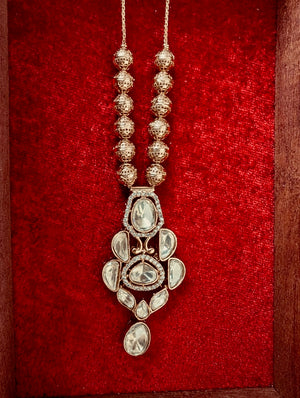 Roopa Premium Moissanite Necklace Set with Earrings