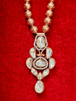 Roopa Premium Moissanite Necklace Set with Earrings