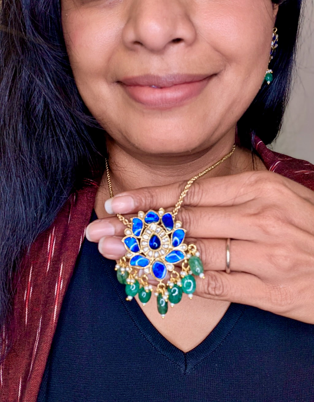 Anisa Jadau Kundan Pendant Set