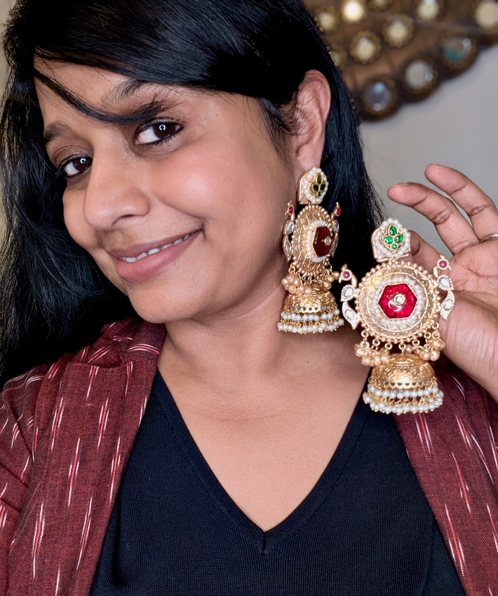 Rashvi Pachi Kundan Jhumkas