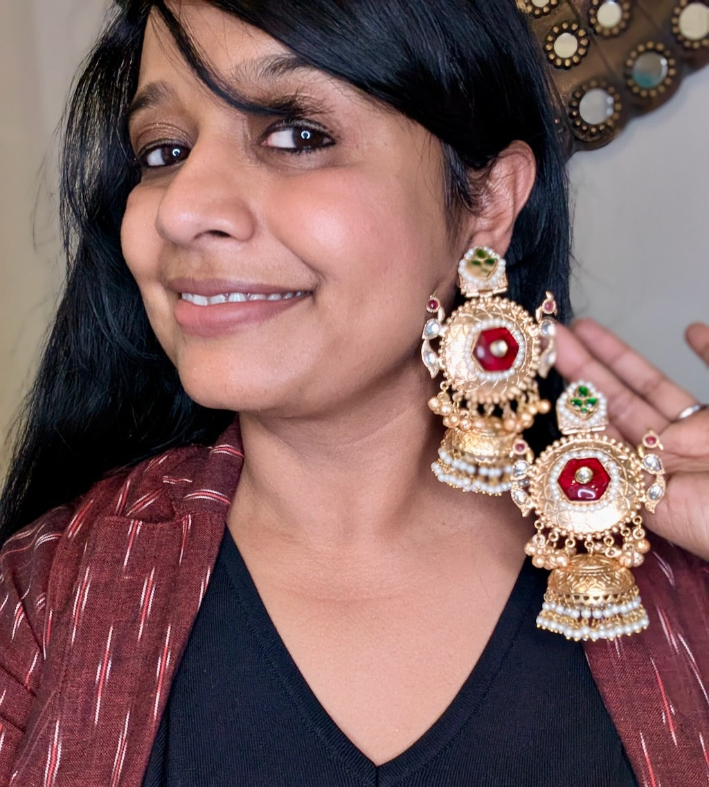 Rashvi Pachi Kundan Jhumkas