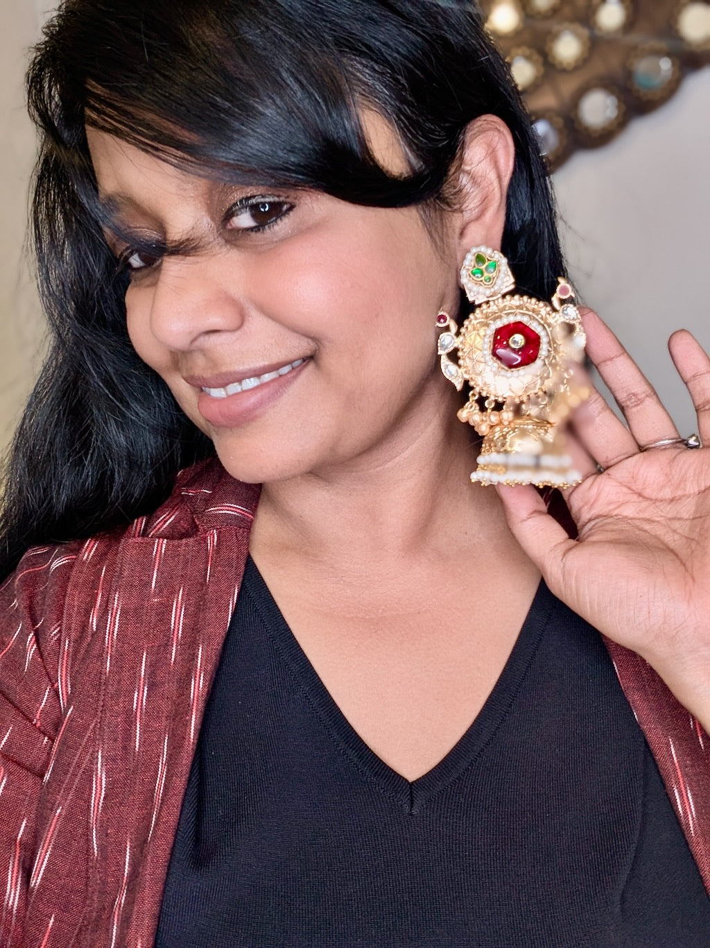 Rashvi Pachi Kundan Jhumkas