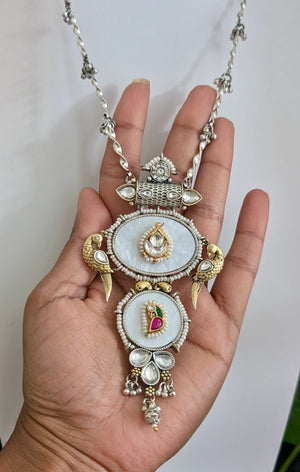 Zoyna SLA Dual Tone Pendant with Earrings
