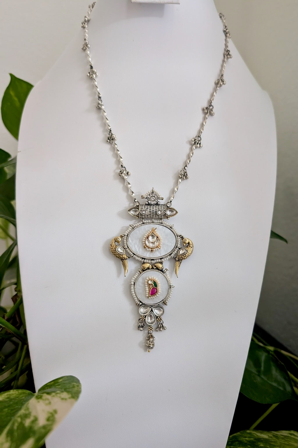 Zoyna SLA Dual Tone Pendant with Earrings