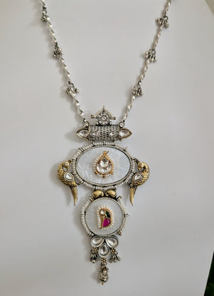 Zoyna SLA Dual Tone Pendant with Earrings