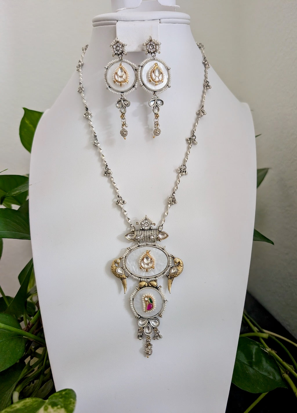 Zoyna SLA Dual Tone Pendant with Earrings