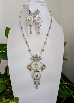 Zoyna SLA Dual Tone Pendant with Earrings