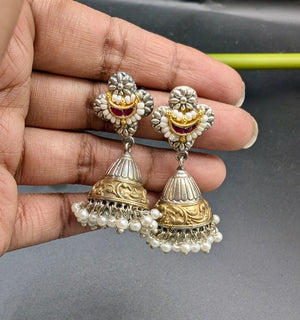 Jaipur Pachi Kundan Necklace set with Jhumkas