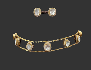 Dainty Moissanite Choker Set with Studs