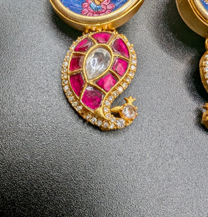 Handpainted Jadau Kundan Earrings