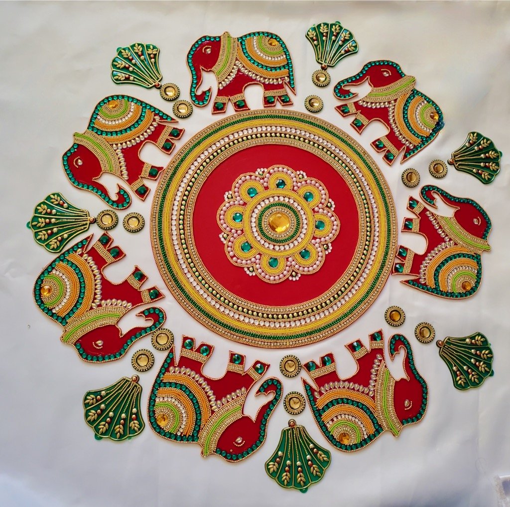 Big Size Elephant Rangoli