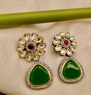 Bottle Green Khushi Earrings