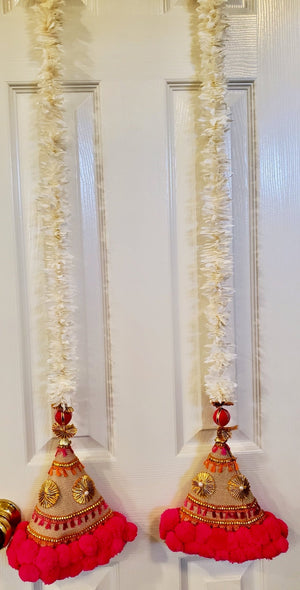 Pair of Cone Hanging with Gota (long) | Staircase hangings