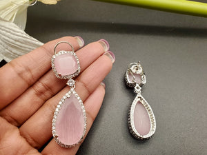 Devina teardrop earrings in american diamond