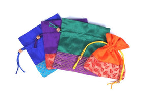 Ethnic Silk Brocade Potli Gift Bag 6*6 – Set of 4