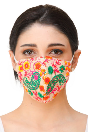 Multicolor Hand Embroidered Mask