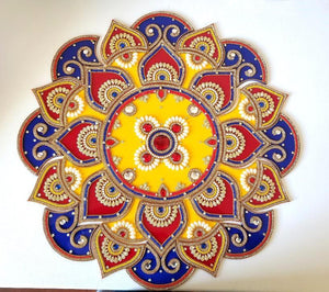 Blue yellow rangoli