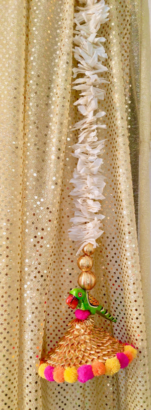 Artificial Gotapatti pompom cone garland - Pair of 2